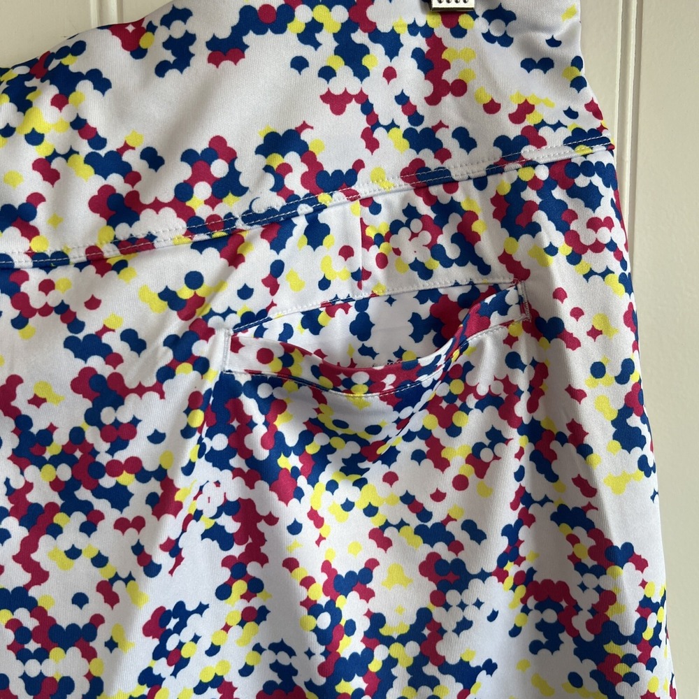 Athletic Golf Tennis Skort Geometric Dot Print Multi Color White Large‎ - Picture 6 of 11